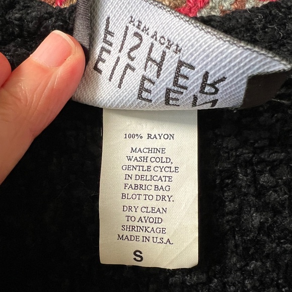 Eileen Fisher Chenille Knit Single Button Cardigan Sweater in Black Size Small - Picture 4 of 4